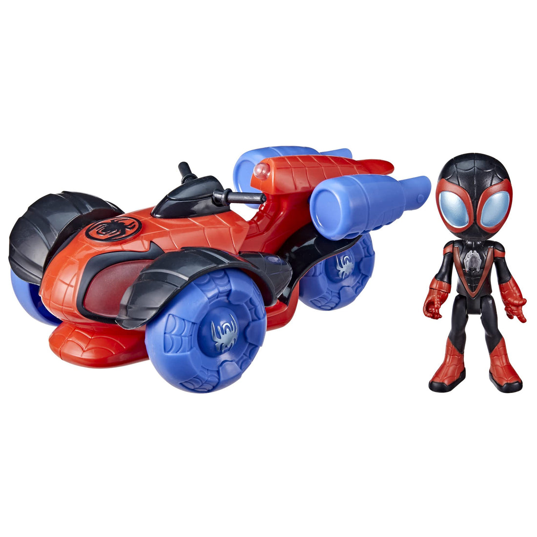 SPIDEY AND HIS AMAZING FRIENDS Marvel Glow Tech Techno-Racer Vehicle, Pre-school Toy with Lights and Sounds, Ages 3 and Up