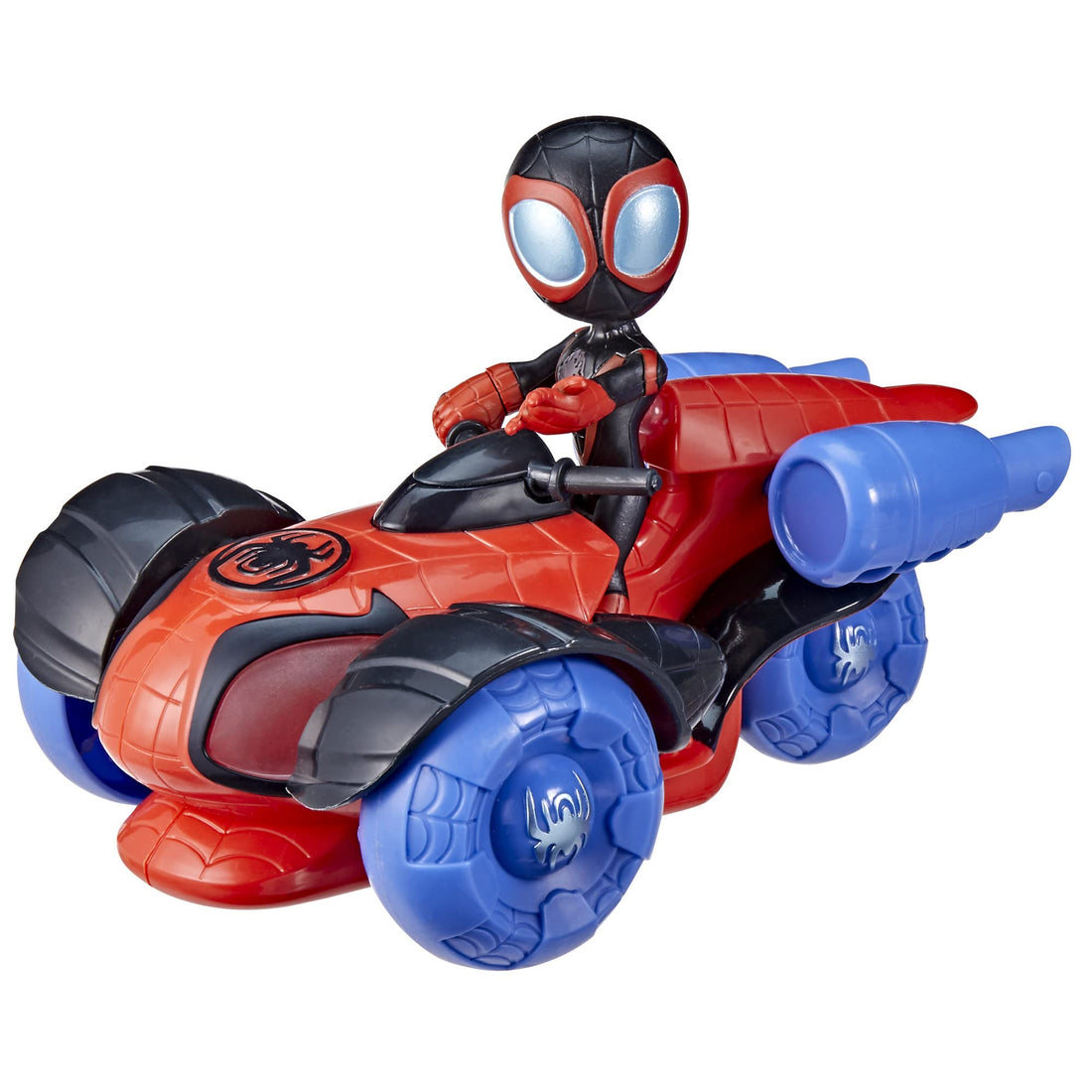 SPIDEY AND HIS AMAZING FRIENDS Marvel Glow Tech Techno-Racer Vehicle, Pre-school Toy with Lights and Sounds, Ages 3 and Up