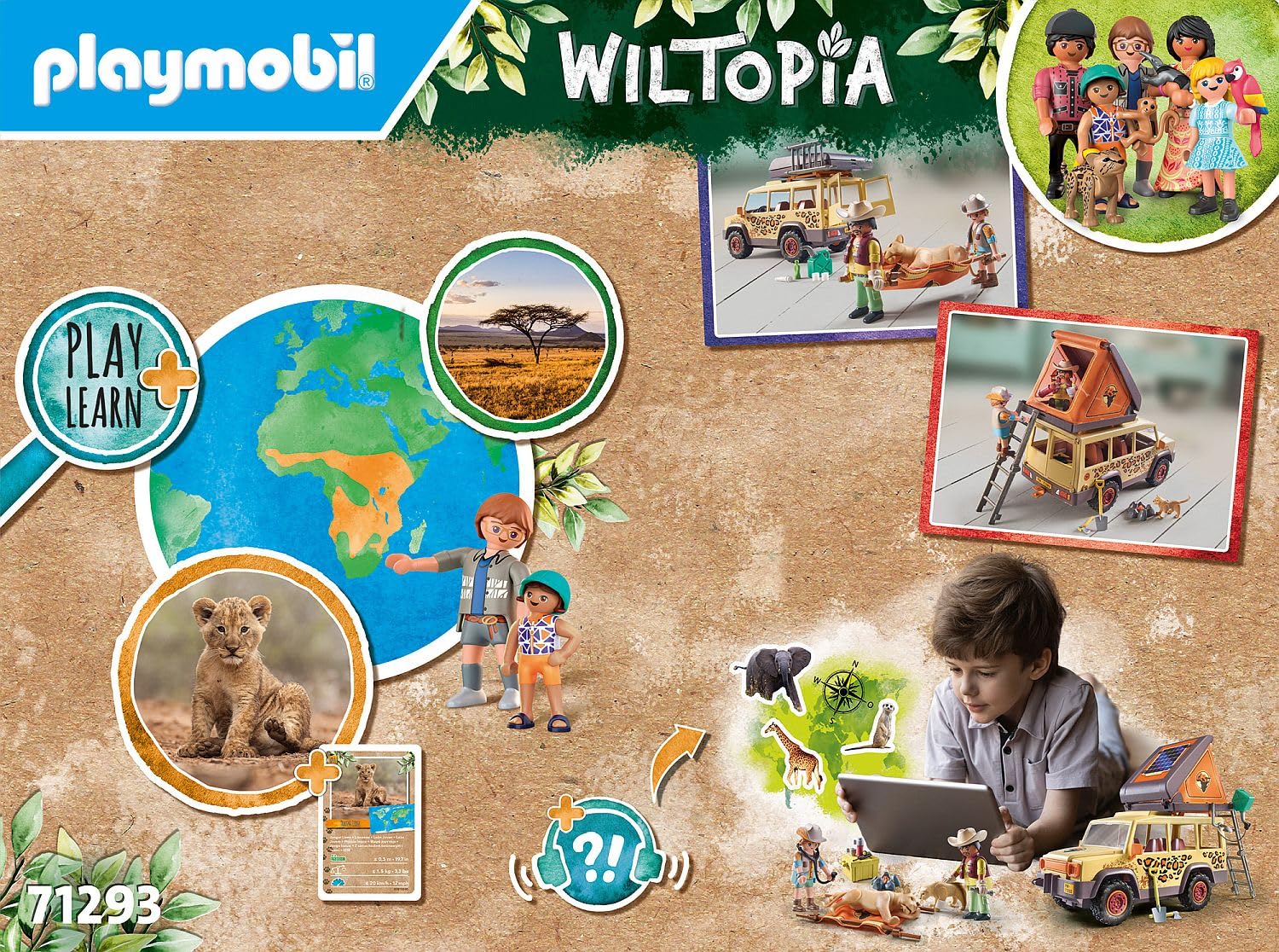 Playmobil 71293 Wiltopia Rescue All-Terrain Vehicle, adventurous animal set, educational toy made of sustainable material, fun imaginative role-play, playsets suitable for children ages 4+