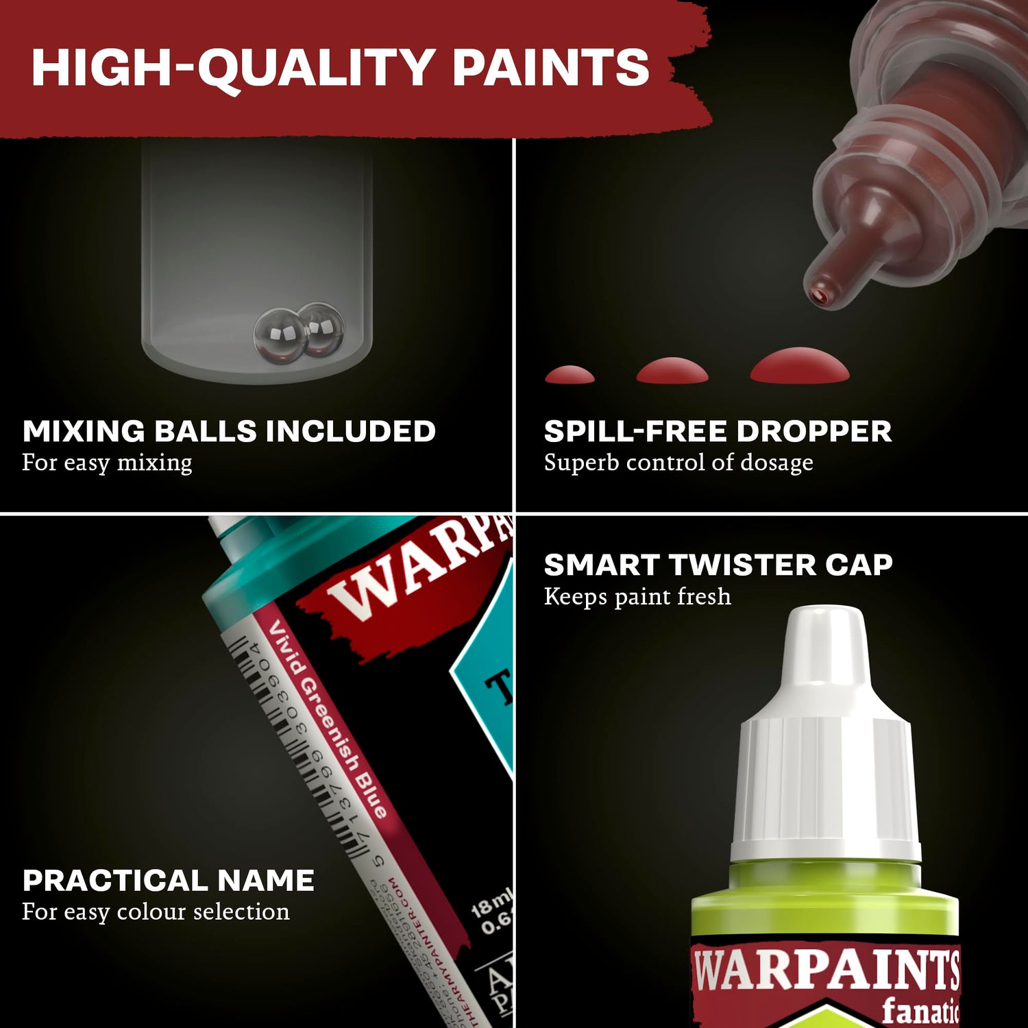 The Army Painter, Warpaints Fanatic Most Wanted Paint Set, 22 x 18ml Acrylic Paint incl. Skin Tones, Metallics, Effects, 1 Wash, Primer &amp; 1 Miniature - Miniature Paint for D&amp;D &amp; Warhammer Miniatures