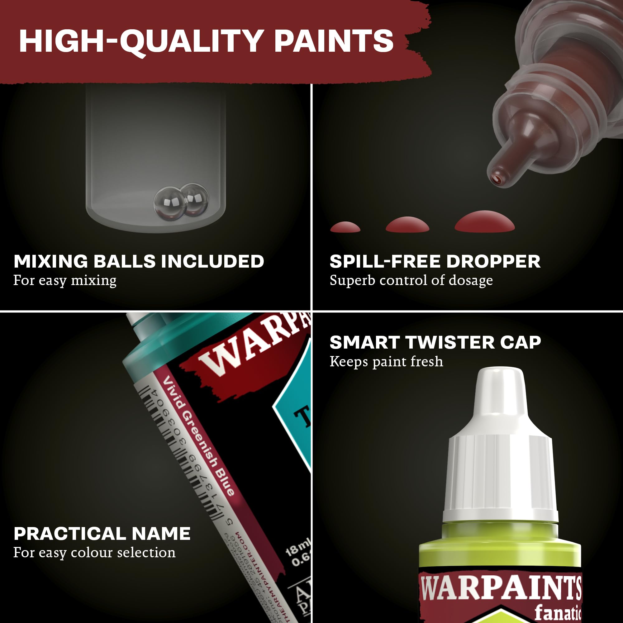 The Army Painter, Warpaints Fanatic Most Wanted Paint Set, 22 x 18ml Acrylic Paint incl. Skin Tones, Metallics, Effects, 1 Wash, Primer &amp; 1 Miniature - Miniature Paint for D&amp;D &amp; Warhammer Miniatures