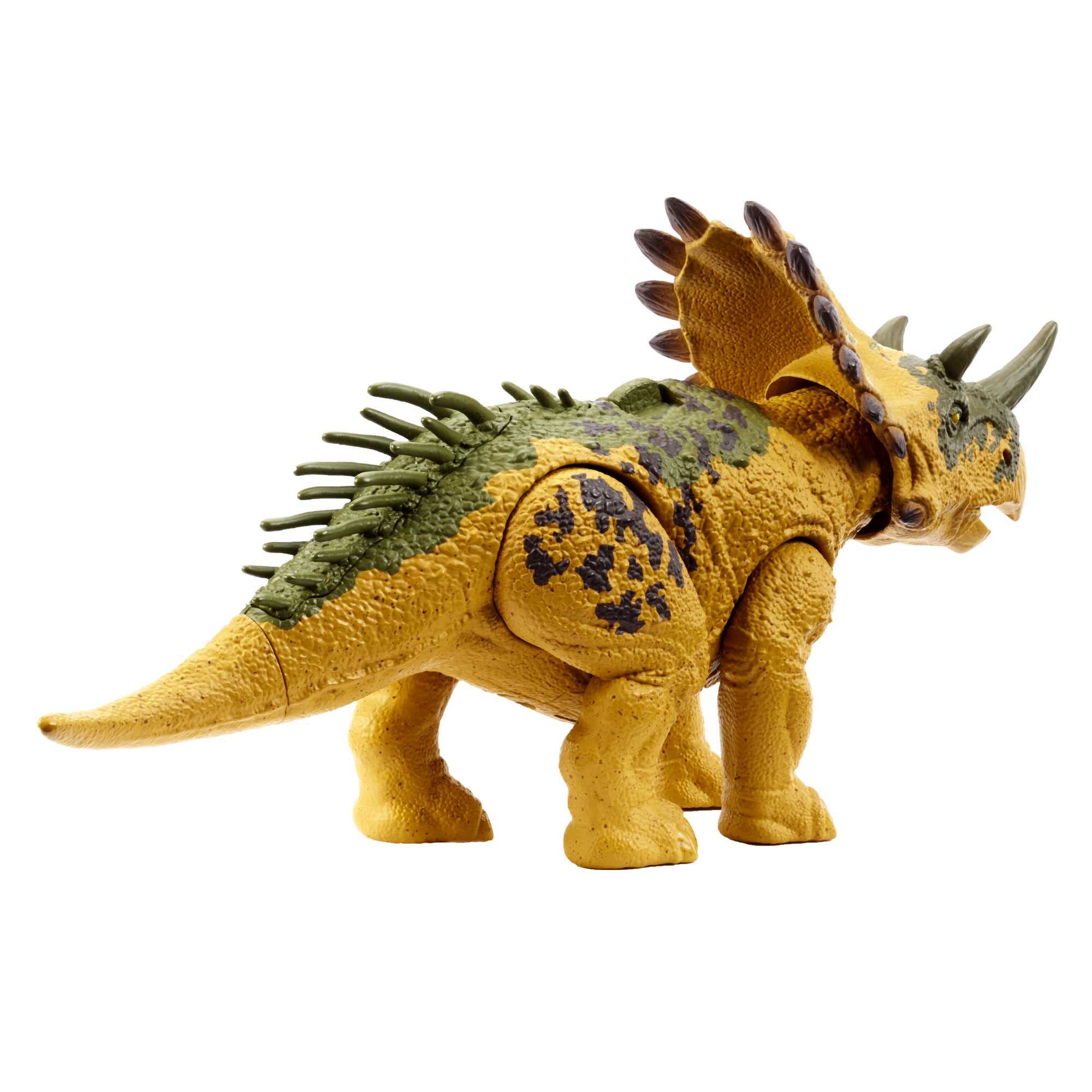 Mattel Jurassic World Dinosaur Toy Regaliceratops with Roar Sound &amp; Attack Action, Wild Roar Posable Figure, Physical &amp; Connected Digital Play, HLP19