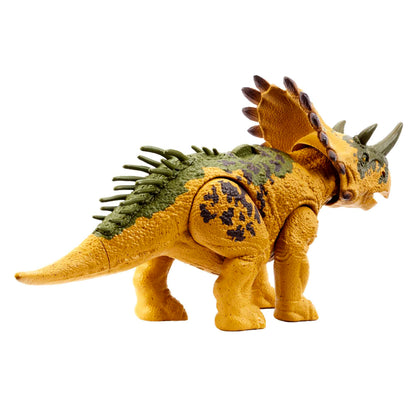 Mattel Jurassic World Dinosaur Toy Regaliceratops with Roar Sound &amp; Attack Action, Wild Roar Posable Figure, Physical &amp; Connected Digital Play, HLP19