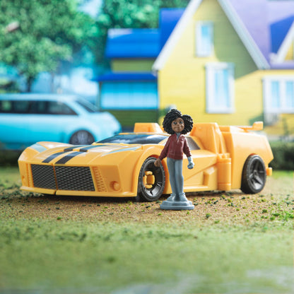 Transformers Spielzeug EarthSpark Spin Changer Bumblebee Action-Figur (20 cm) mit Mo Malto Figur (5 cm), ab 6 Jahren