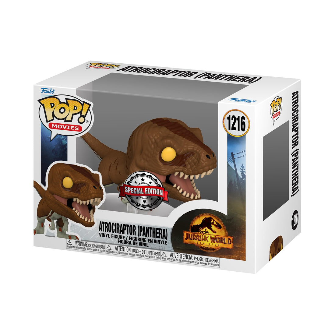 Funko Pop! Movies: JW3 - Atrociraptor - (Panthera) - Jurassic World 3 - Collectable Vinyl Figure - Gift Idea - Official Merchandise - Toys for Kids &amp; Adults - Movies Fans