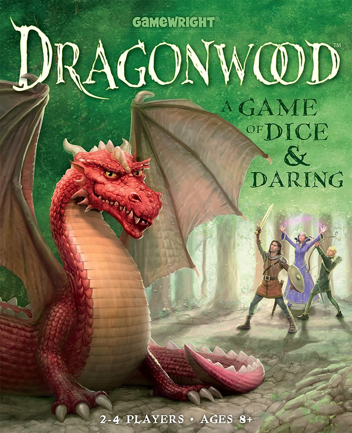 Gamewright | Dragonwood Game | Board Game | Ages 8+ | 2-4 Players | 2 Minutes Playing Time, Orange,silver,white