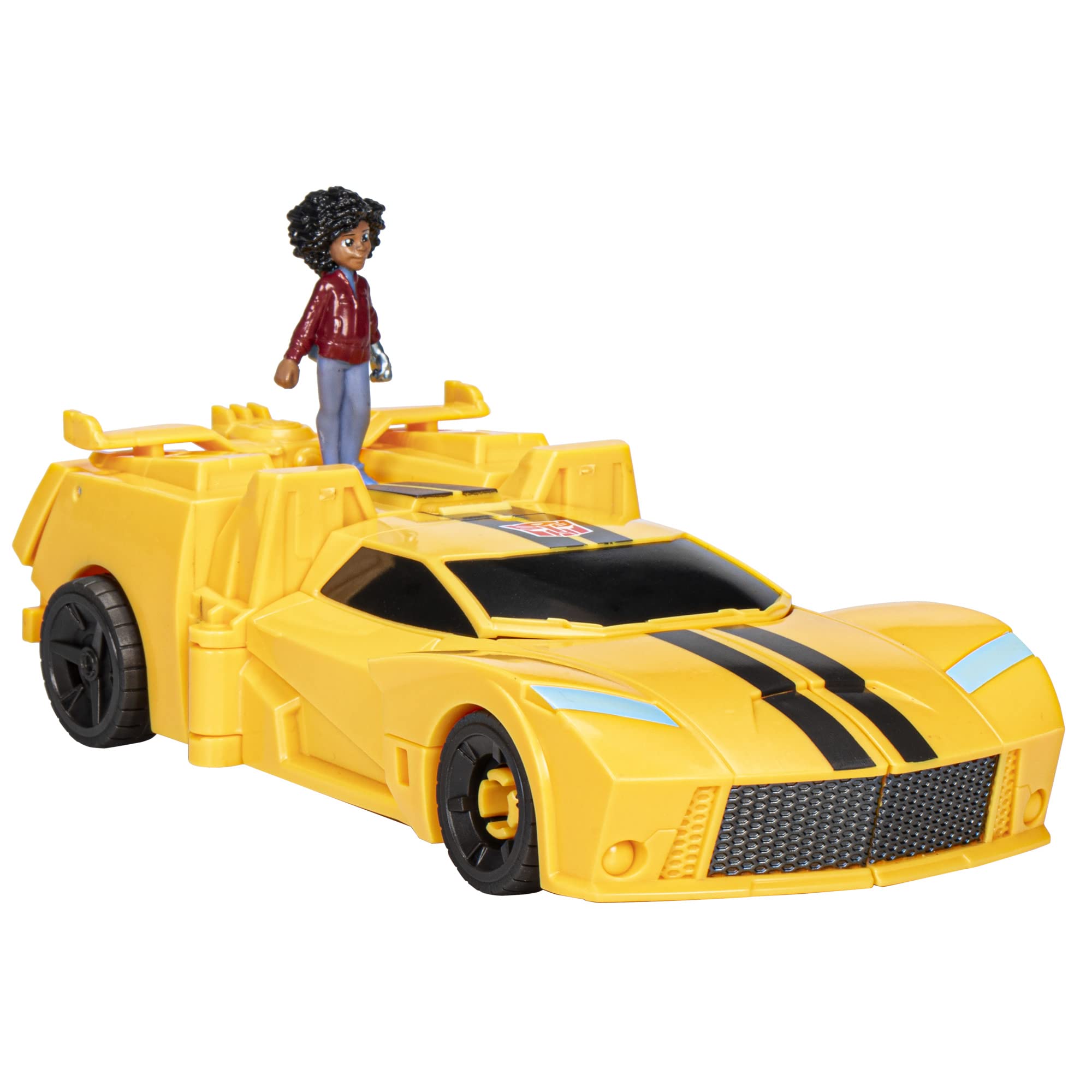 Transformers Spielzeug EarthSpark Spin Changer Bumblebee Action-Figur (20 cm) mit Mo Malto Figur (5 cm), ab 6 Jahren