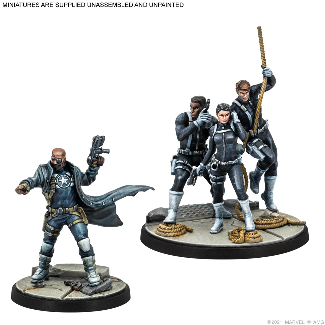 Atomic Mass Games, Nick Fury and S.H.I.E.L.D. Agents: Marvel Crisis Protocol, Miniatures Game, Ages 14+ , 2 Players, 45 Minutes Playing Time, Multicolor,2. Character Packs,FFGCP55