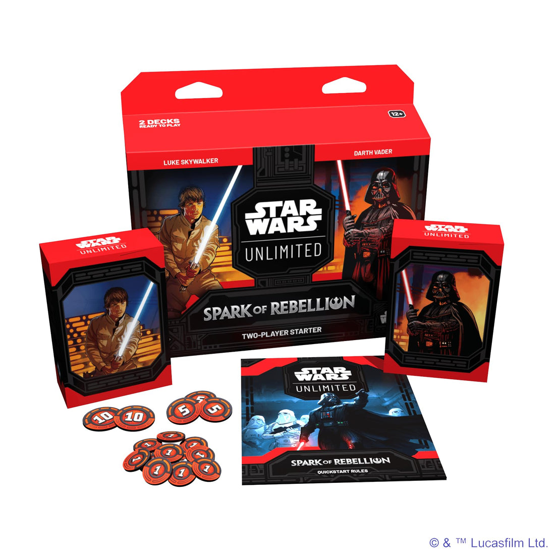 Star Wars: Unlimited TCG Spark of Rebellion TWO-PLAYER STARTER SET - Learn, Battle, Collect! Trading Card Game for Kids and Adults, Ages 12+, 2 Players, 20 Min Playtime, Made by Fantasy Flight Games