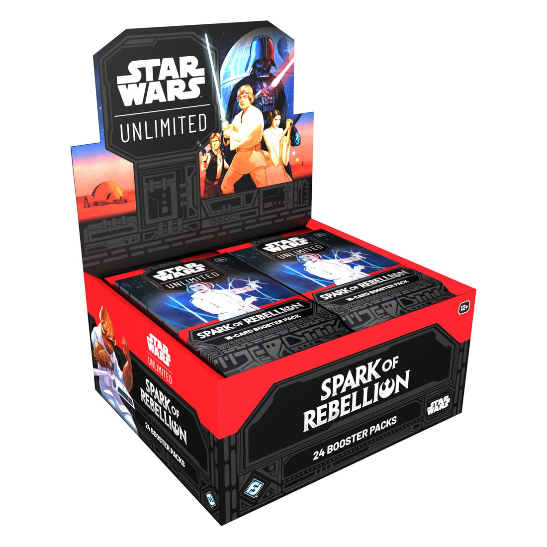 Star Wars: Unlimited TCG Spark of Rebellion BOOSTER DISPLAY (Set of 24 Booster Packs) - Trading Card Game for Kids &amp; Adults, Ages 12+, 2+ Players, 20 Min Playtime, Made by Fantasy Flight Games