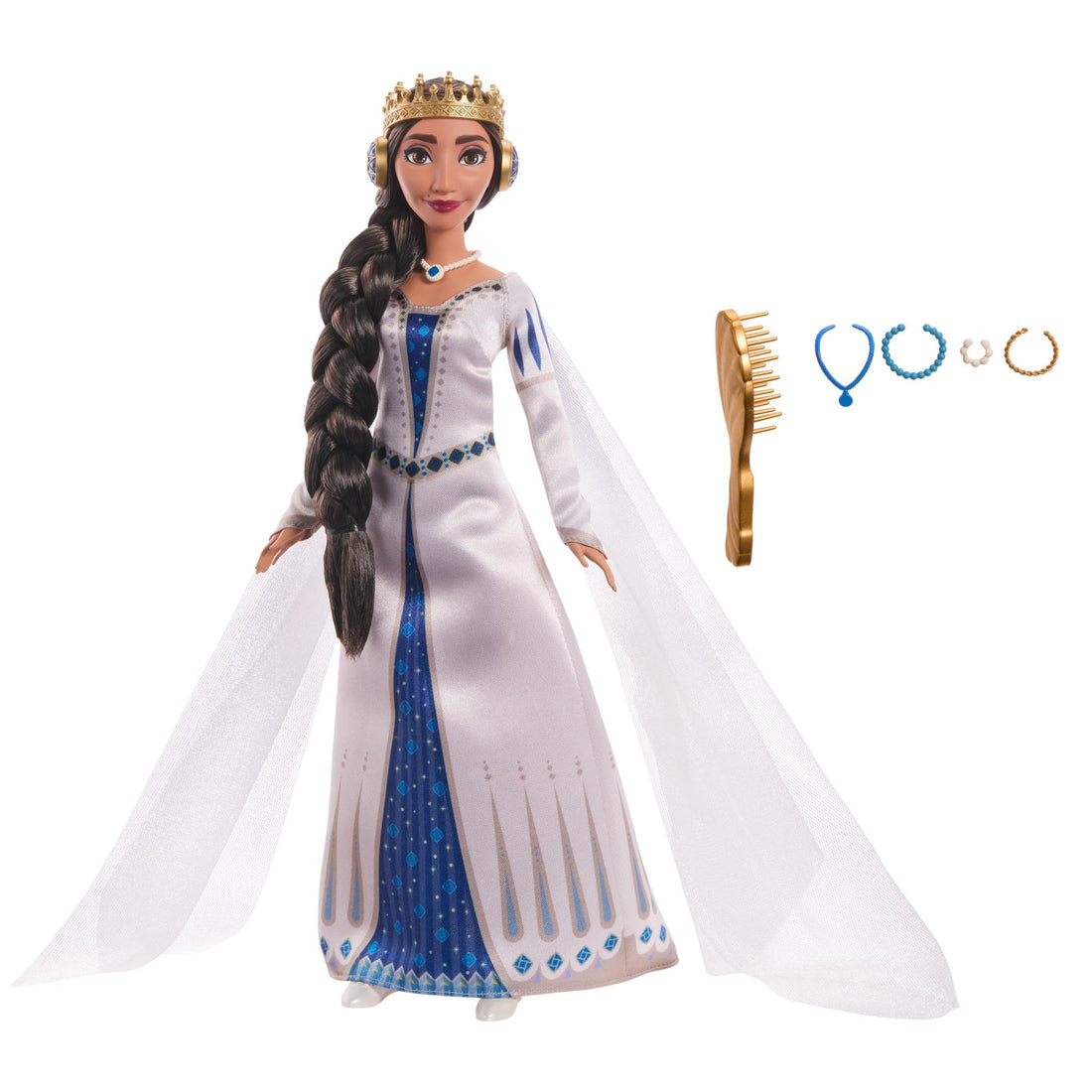 Mattel Disney Wish Queen Amaya of Rosas Fashion Doll, Posable Doll in Removable Outfit &amp; Shoes with Accessories, HRC11