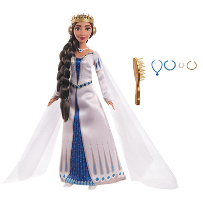 Mattel Disney Wish Queen Amaya of Rosas Fashion Doll, Posable Doll in Removable Outfit &amp; Shoes with Accessories, HRC11