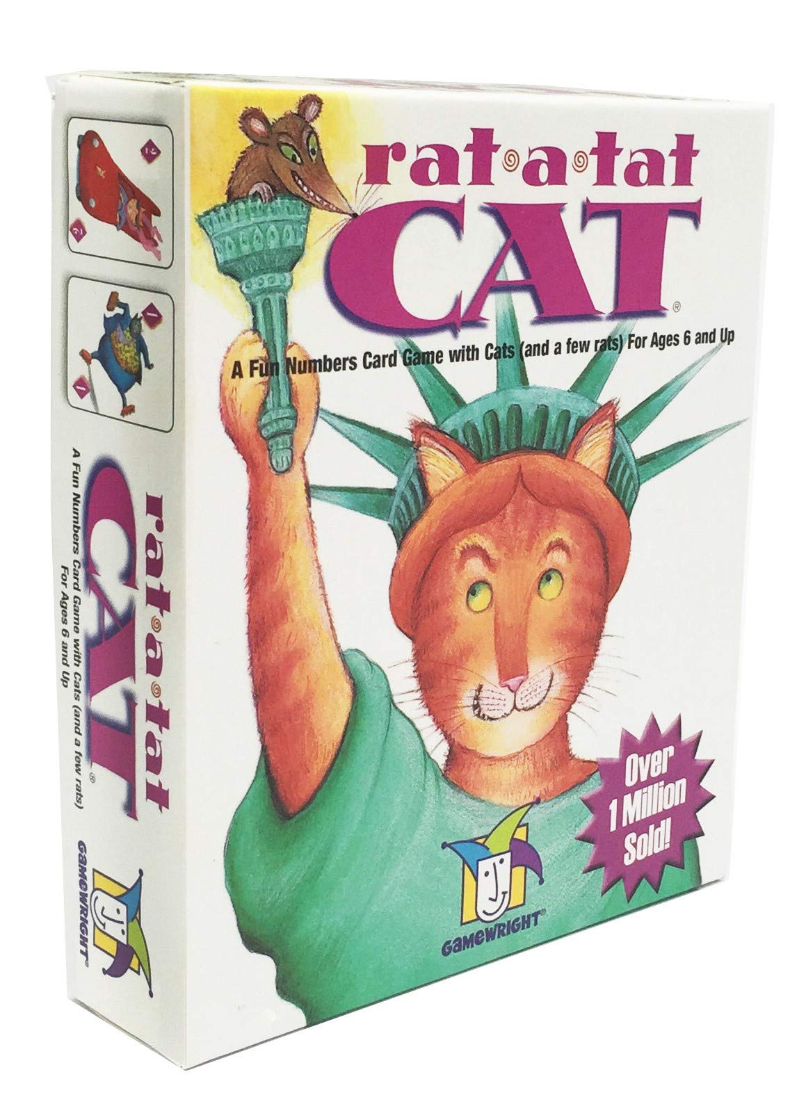 Gamewright | Rat-a-tat Cat Game | Card Game | Ages 6+ | 2-6 Players | 20 Minutes Playing Time, Multicolor, 5 Inches