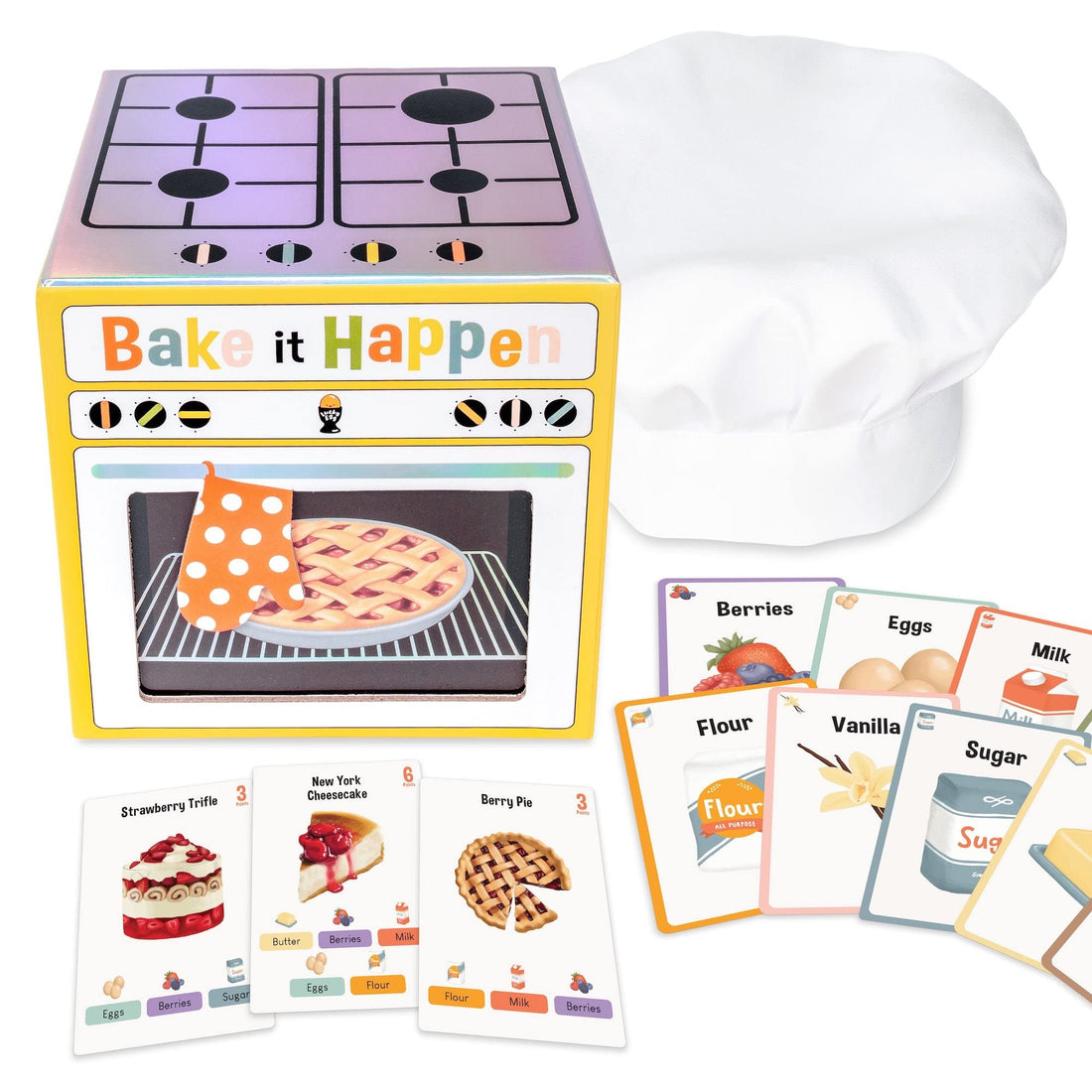 Lucky Egg Bake It Happen: A Deliciously Fun Light Strategy Card Game - Ages 6+, 3-10 Players - Kids Party Board Games, Card Games, Family Games for Kids and Adults, Birthday Present for Kids, Travel