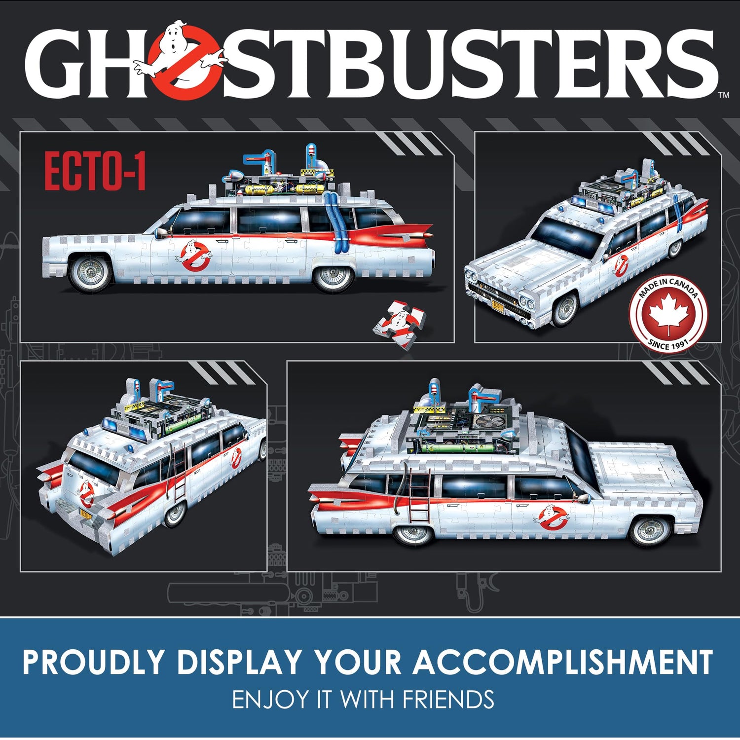 Wrebbit3D | Ghostbusters: ECTO-1 (280pc) | 3D Puzzle | Ages 14+