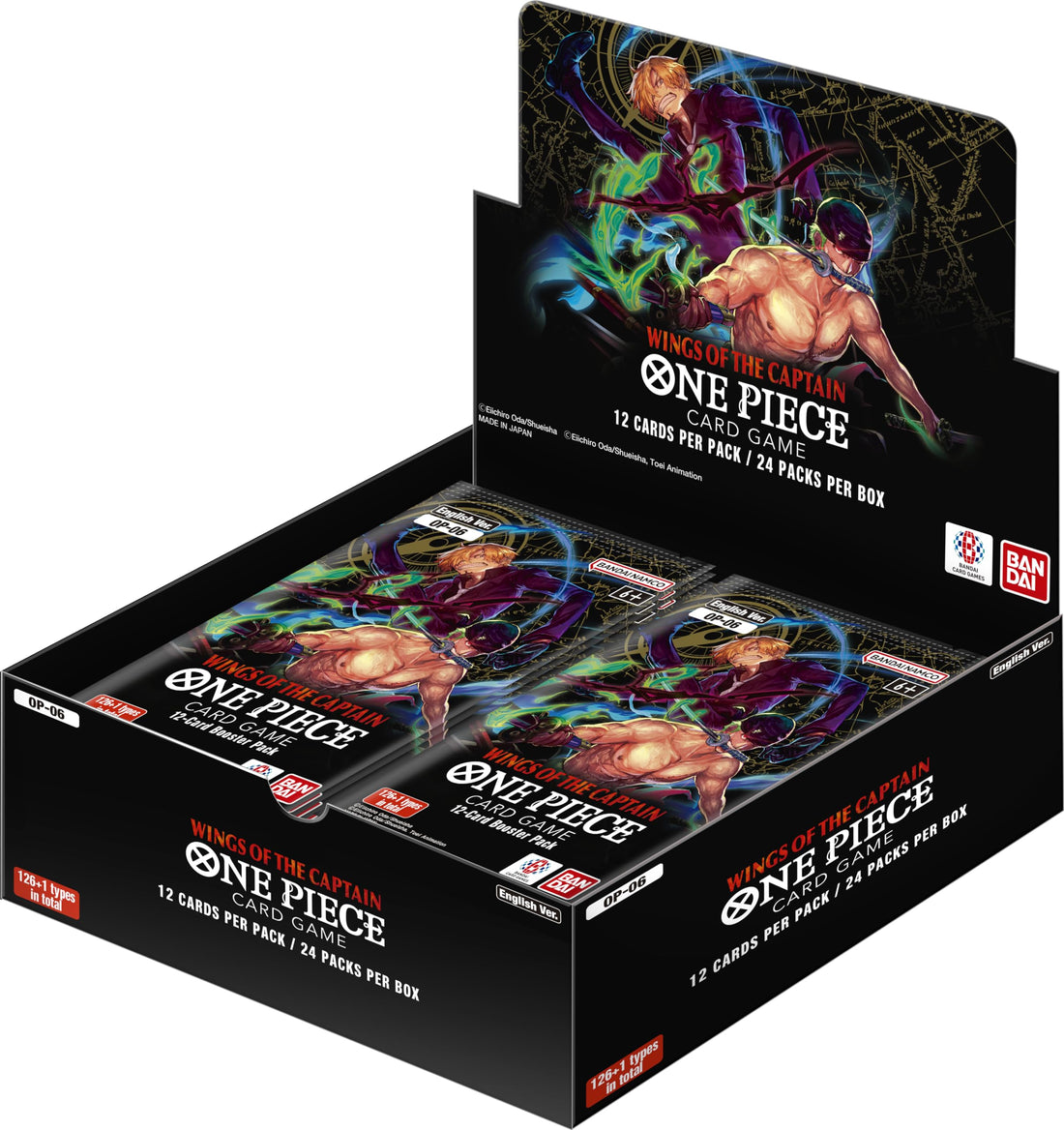 Bandai | One Piece Card Game: Booster Pack - Wings of the Captain (OP-06) | Trading Card Display | Ages 6+ | 2 Players | 20 Minutes Playing Time