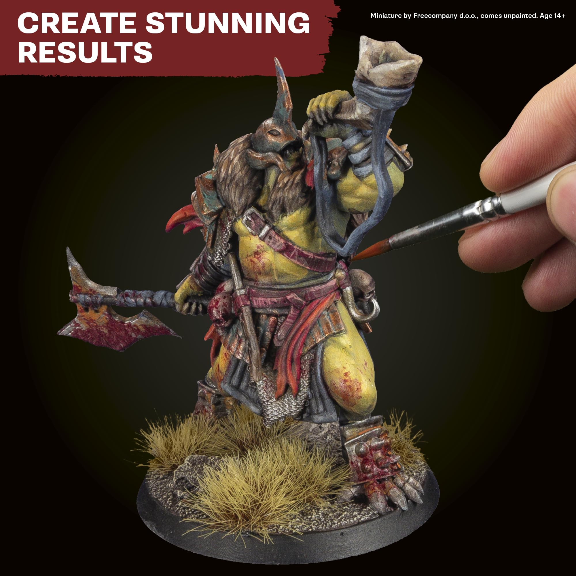The Army Painter, Warpaints Fanatic Most Wanted Paint Set, 22 x 18ml Acrylic Paint incl. Skin Tones, Metallics, Effects, 1 Wash, Primer &amp; 1 Miniature - Miniature Paint for D&amp;D &amp; Warhammer Miniatures