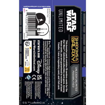 Fantasy Flight Games Star Wars: Unlimited TCG Shadows of the Galaxy Booster Display (Set of 24 Booster Packs) - Trading Card Game for Kids and Adults, Ages 12+, 2+ Players, 20 Min Playtime