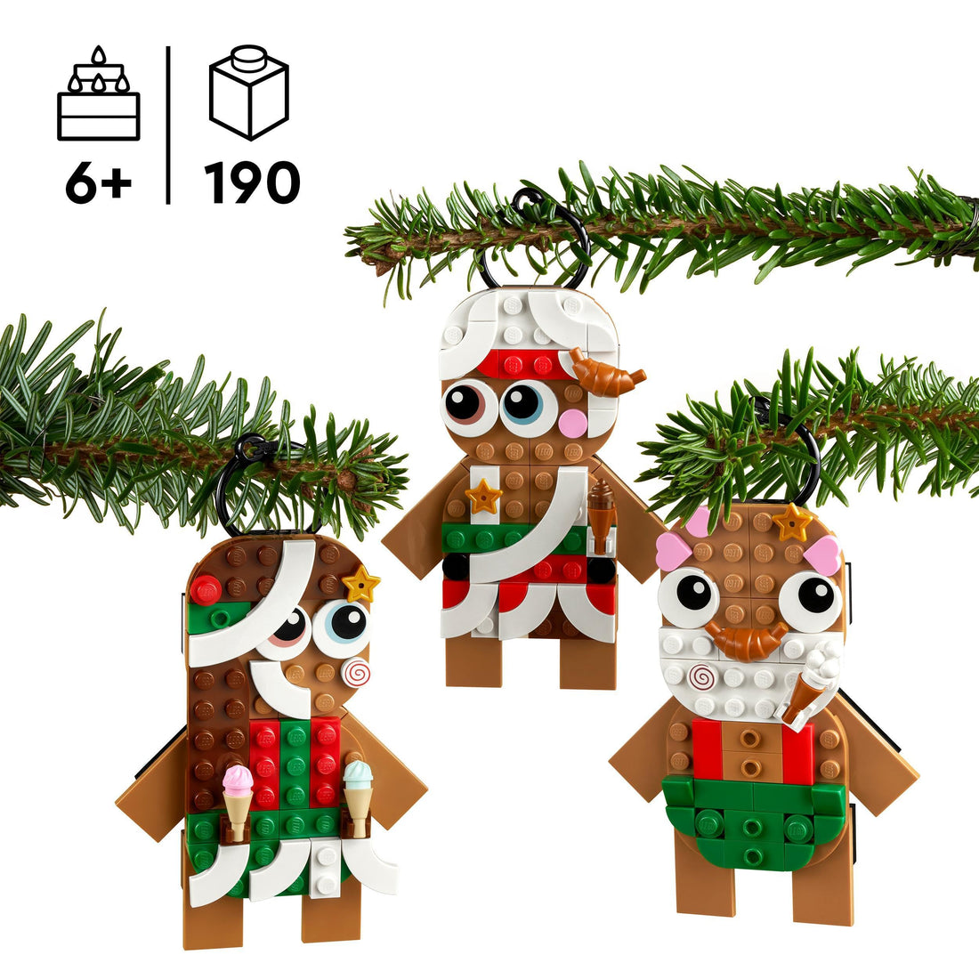 LEGO Creator Gingerbread Ornaments Set, Toys for 6 Plus Year Old Girls &amp; Boys, Easter Treat, Gift Idea, Hanging Decorations, Makes a Great Kids Bedroom Accessory 40642