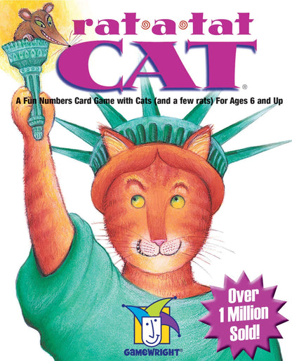 Gamewright | Rat-a-tat Cat Game | Card Game | Ages 6+ | 2-6 Players | 20 Minutes Playing Time, Multicolor, 5 Inches